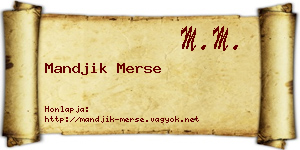 Mandjik Merse névjegykártya